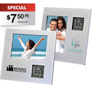 PHOTO FRAME WITH TWO WAY CLOCK