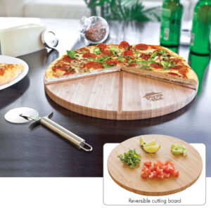 GOURMET BAMBOO PIZZA SET/CUTTING BOARD
