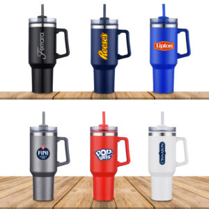THE HIDRATOR II - 40 OZ S/S TRAVEL MUG WITH HANDLE AND STRAW